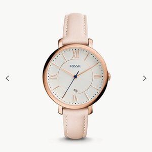 Jacqueline Date Blush Leather Watch - 36MM